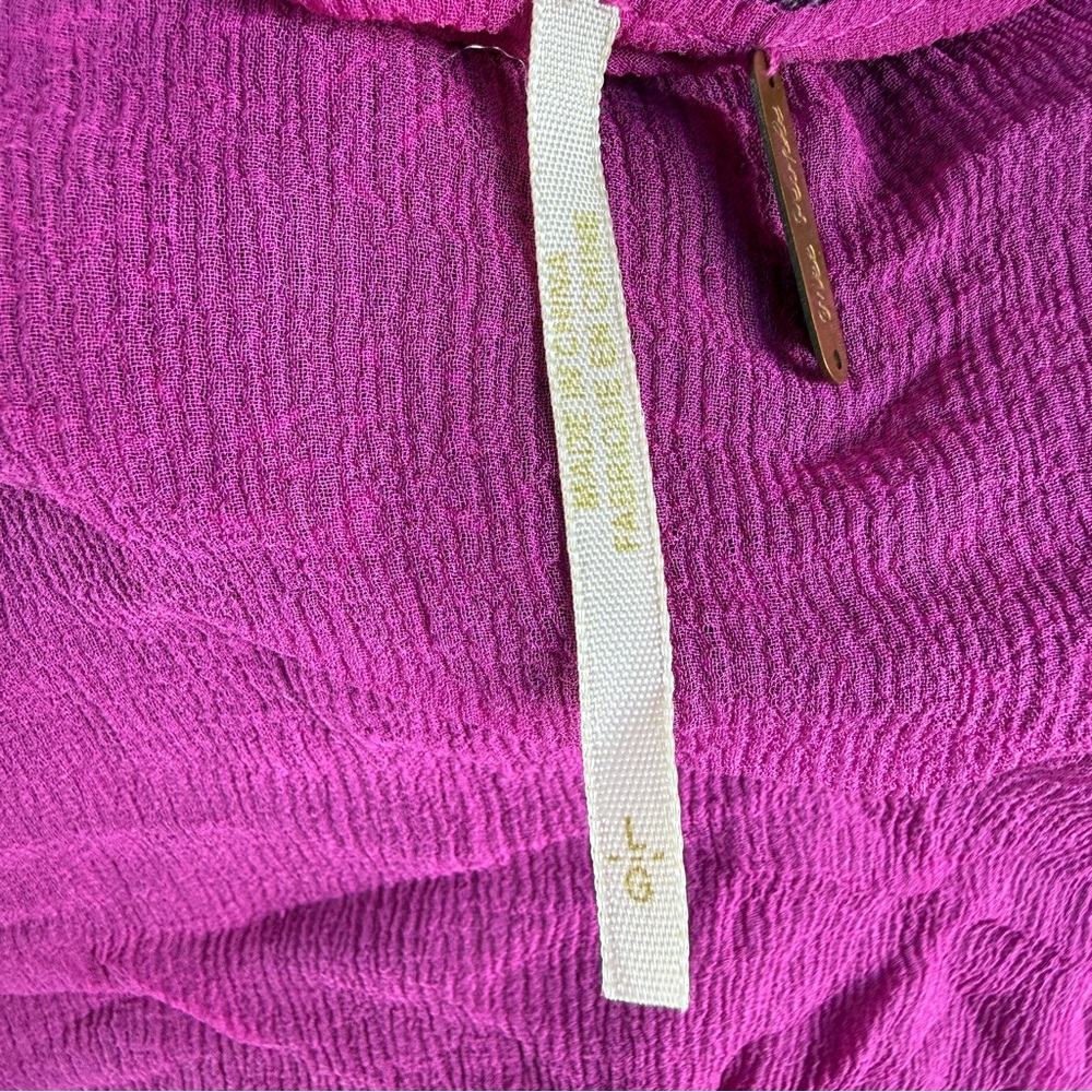 Free People Cardigan Crinkly Purple Pink Wool Silk Beaded Fairy Shrug | Sz L - Picture 2 of 16